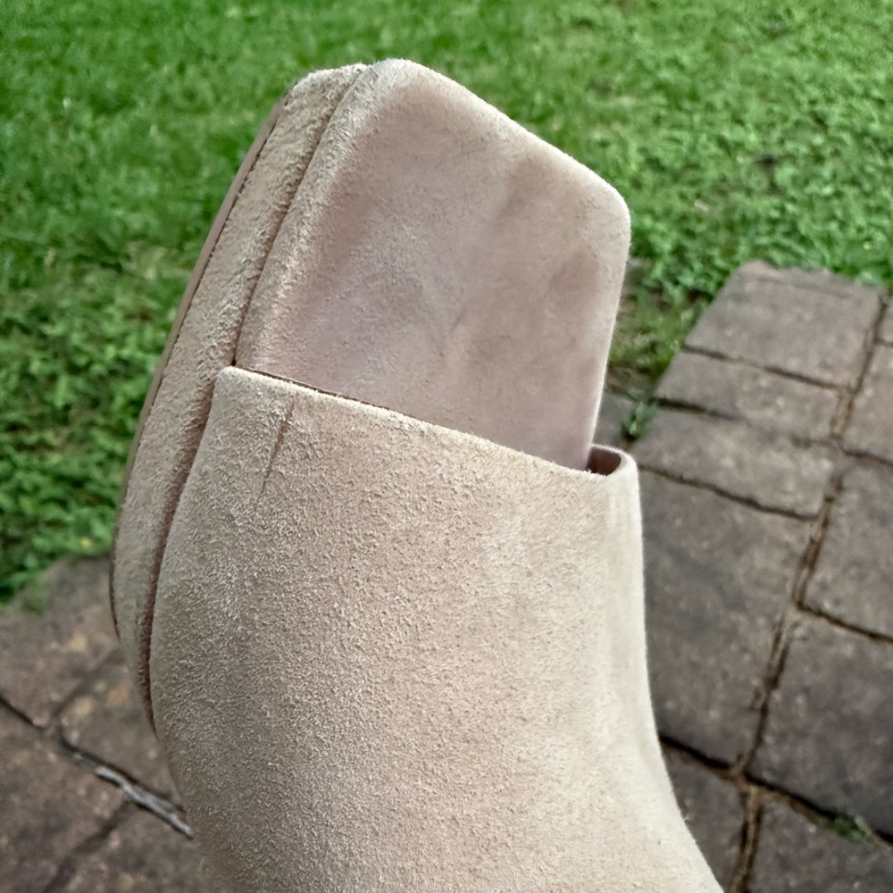Jeffrey Campbell Tan Mules with Geometric Heel - Picture 10 of 15